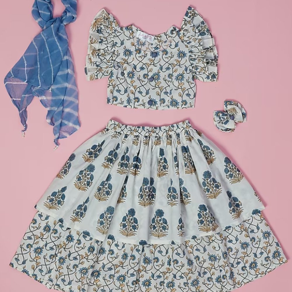 Floral Printed Lehenga Set For Girls - Brand NWT